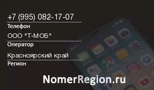 Кто звонил с 9950821707 - регион и оператор